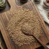 Whole dried Ajwain seeds (Trachyspermum ammi) for traditional culinary use.