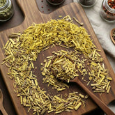 Dry cut and sifted Barberry root bark (Berberis vulgaris) for traditional botanical infusions.