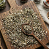 Dry cut and sifted Boneset herb (Eupatorium perfoliatum) for traditional botanical infusions.
