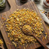 Dry whole Calendula (Marigold) flowers for traditional botanical infusions and culinary use.