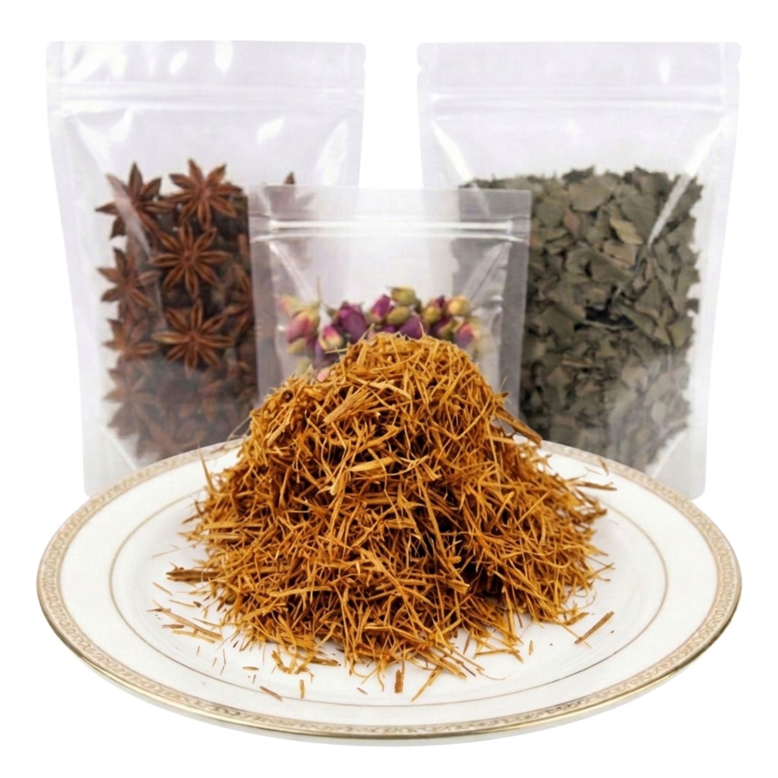 cats claw bark cut and sifted dried herbal tea ingredient woody botanical