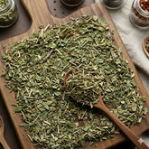 Dry cut and sifted Chickweed herb (Stellaria media) for traditional botanical infusions.