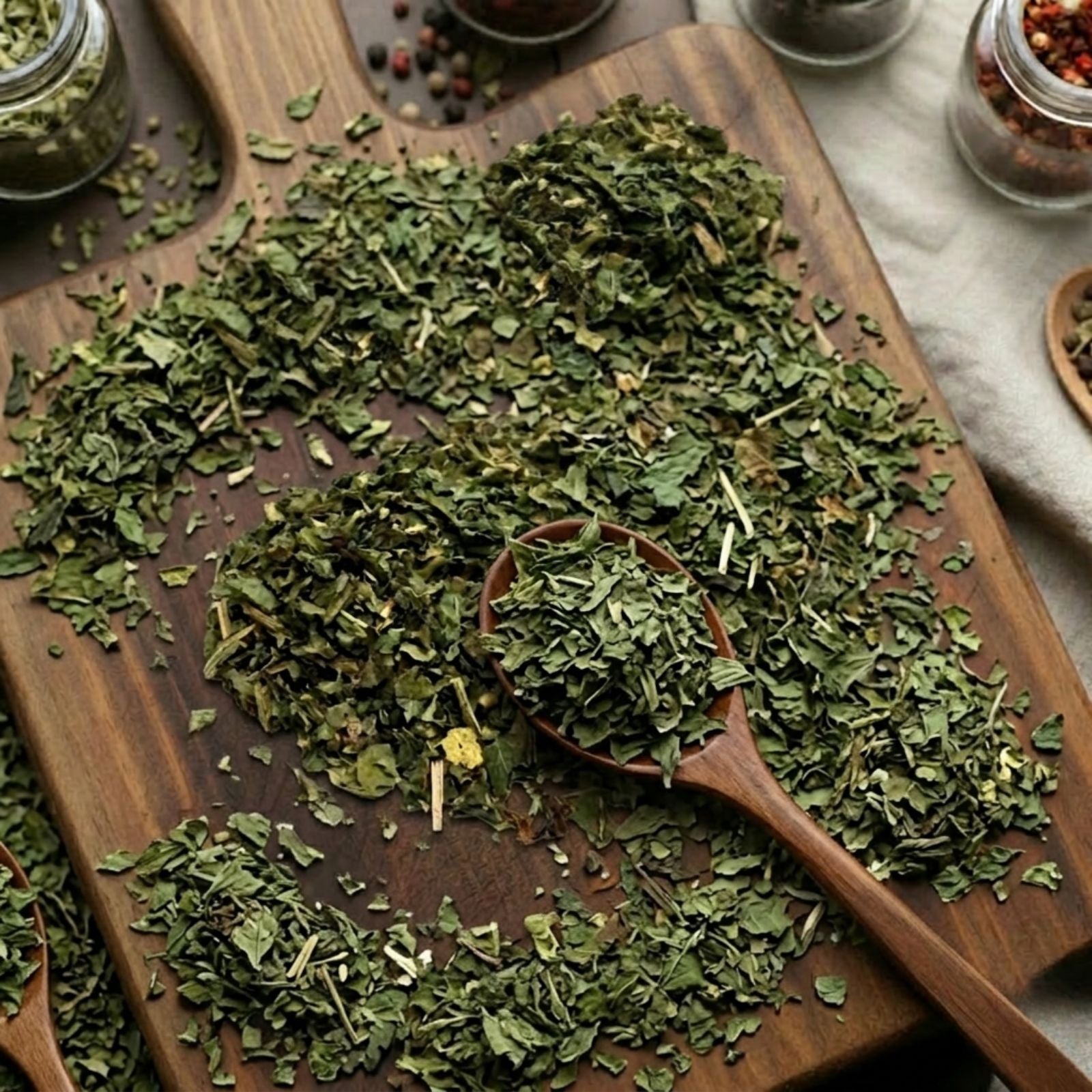Dry cut and sifted Comfrey leaves (Symphytum officinale) for traditional botanical infusions and topical use.