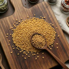 Natural whole Fenugreek seeds (Trigonella foenum-graecum) for culinary and traditional botanical use.