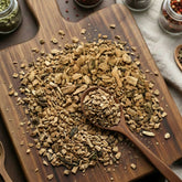 Dry cut and sifted Gentian root (Gentiana lutea) for traditional botanical bitters and infusions.