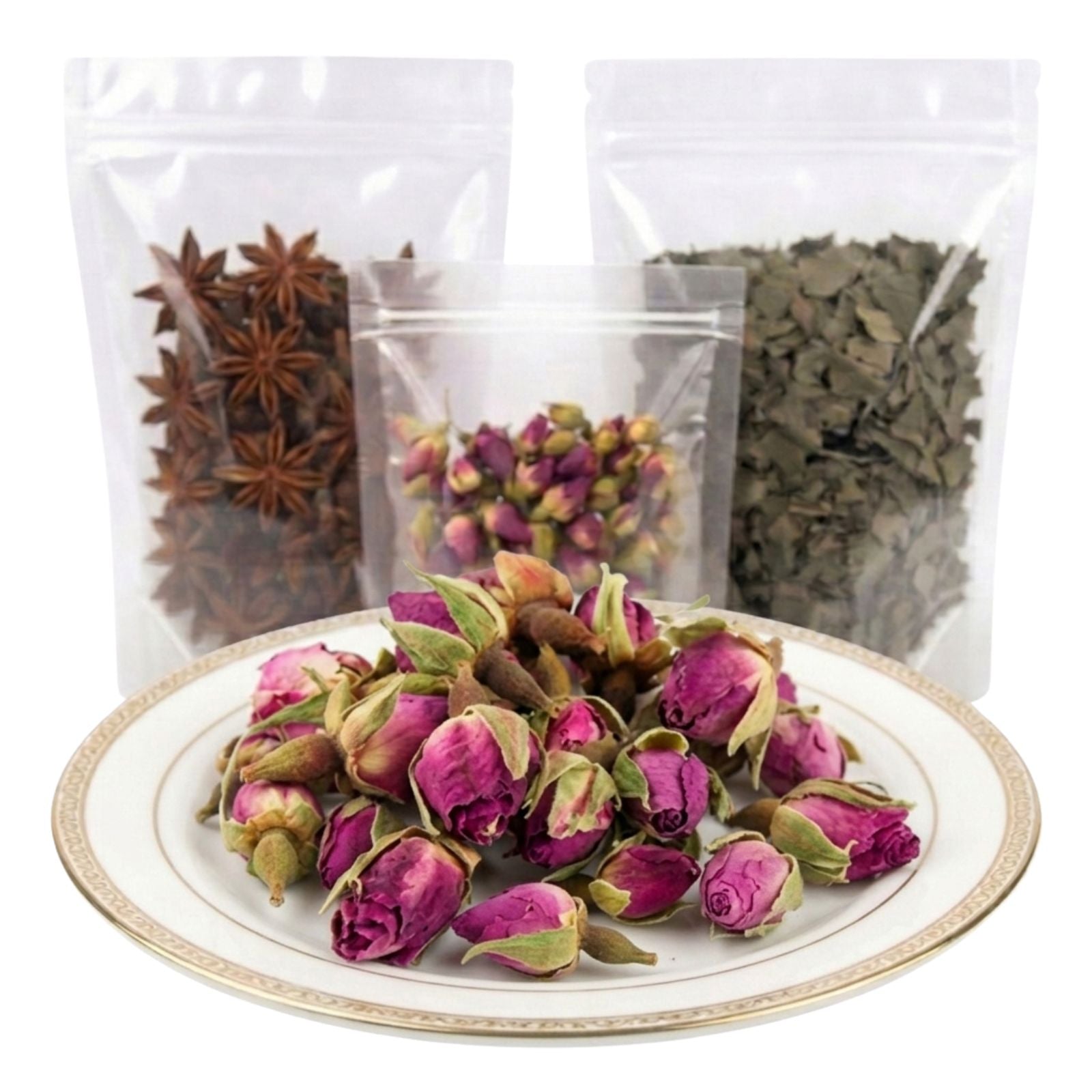 rose buds whole dried floral herbal tea ingredient delicate botanical