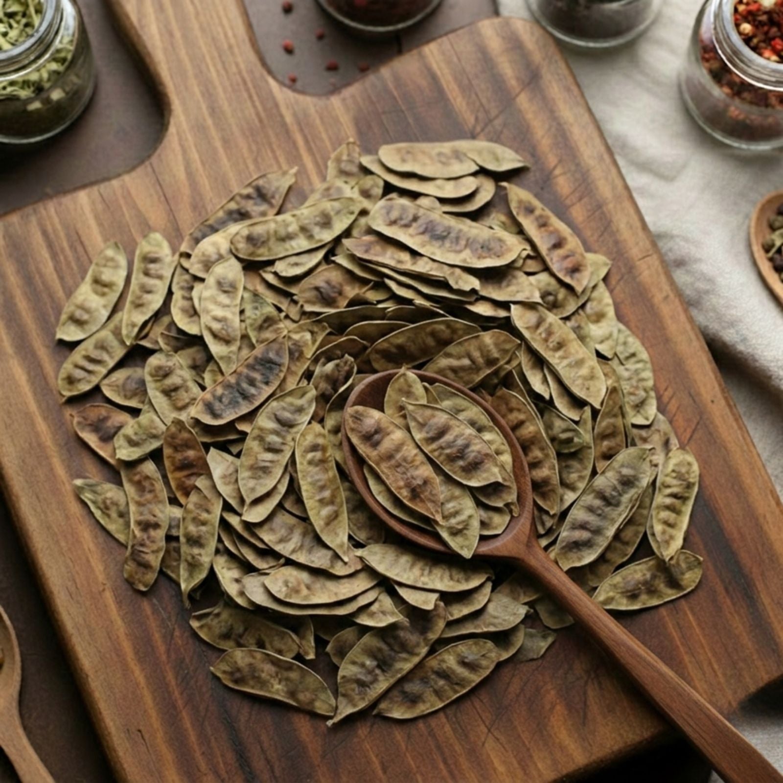 Senna pods (Senna alexandrina) for traditional botanical tea and gentle cleansing infusions.