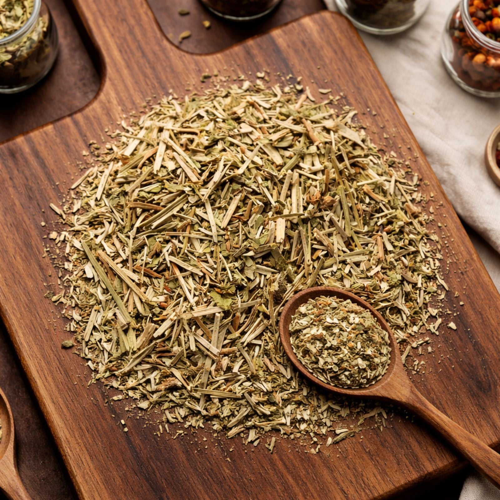 Cut and sifted Vervain Herb showing dried green leaf and stem pieces for botanical use - Canadavitalife