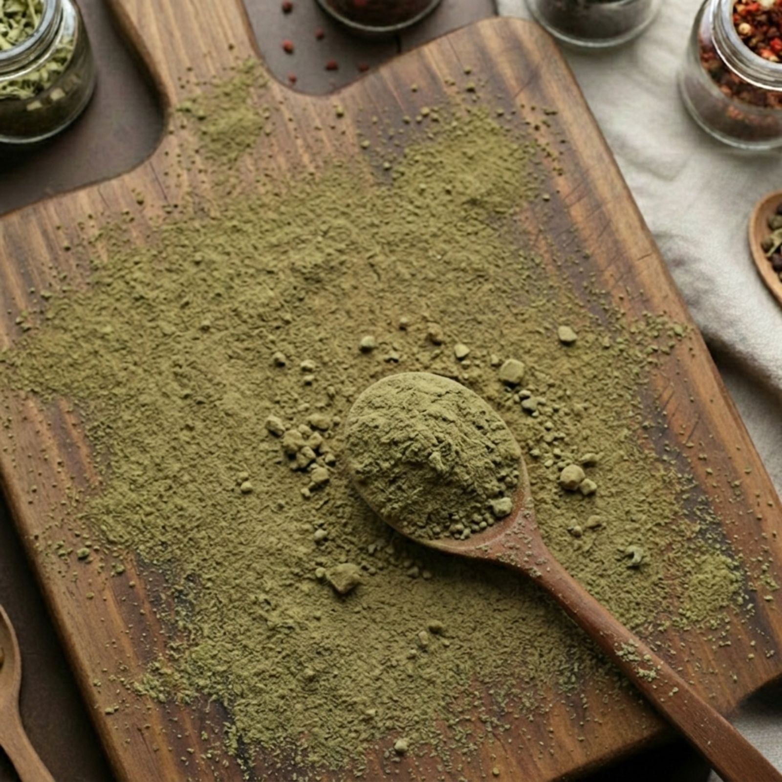 Finely ground Adulsa leaves powder (Justicia adhatoda) for traditional botanical and aromatic use.