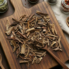 Dry cut and sifted Aloe Vera leaf (Aloe barbadensis) for traditional botanical infusions.