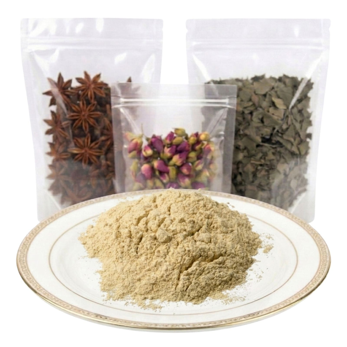 ashwagandha powder fine ground dried herbal ingredient earthy botanical