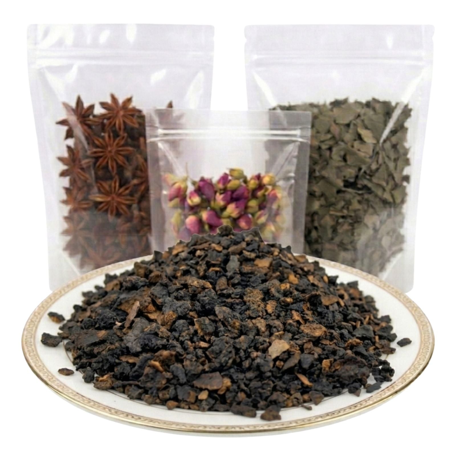 black walnut hull cut and sifted dried botanical ingredient dark earthy texture