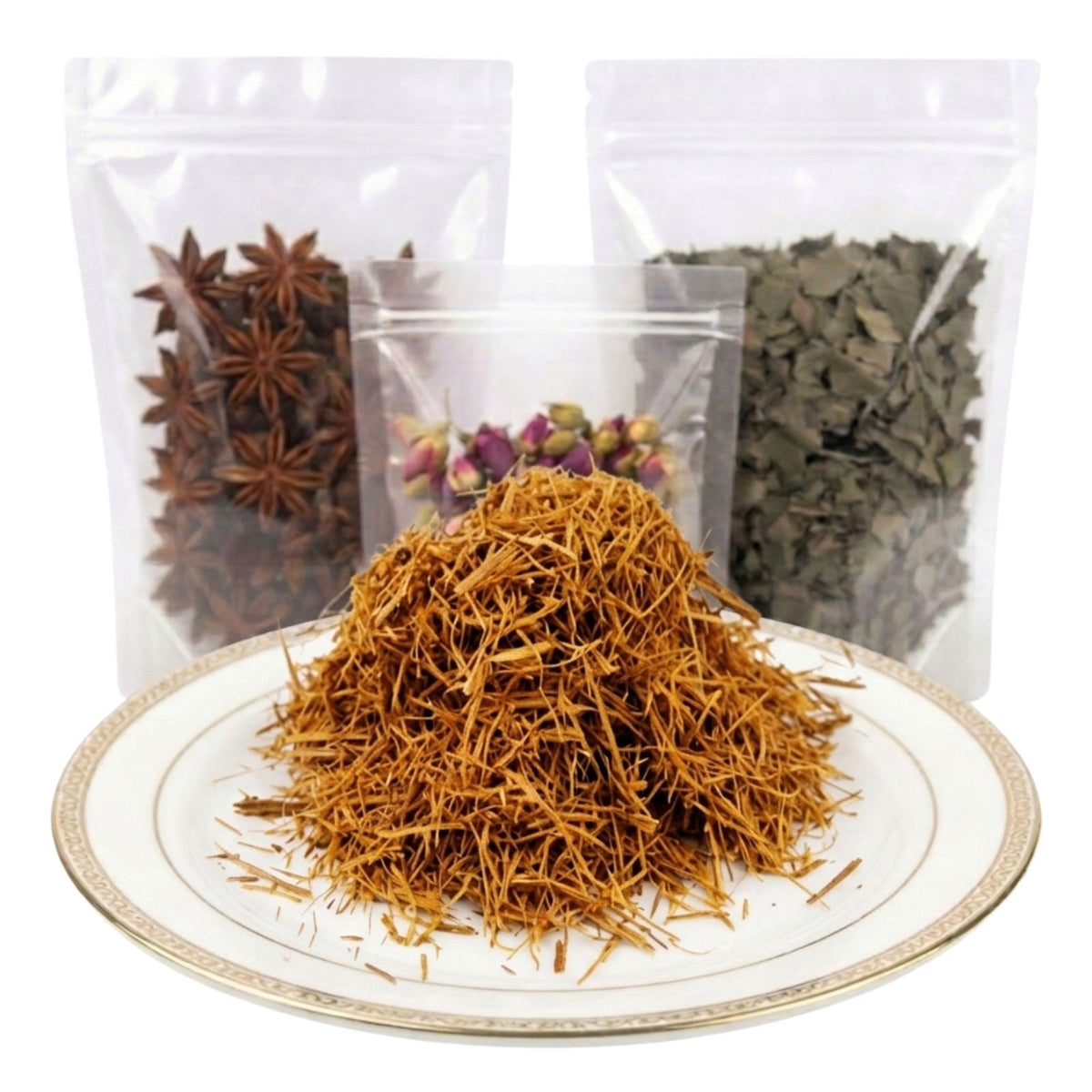 cats claw bark cut and sifted dried herbal tea ingredient woody botanical
