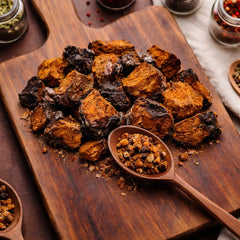 wild-harvested Chaga Mushroom for gastronomic use and traditional tea