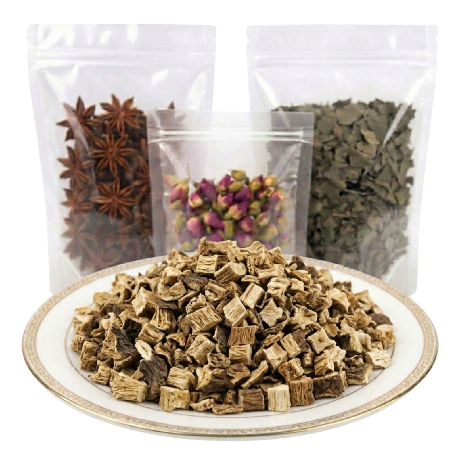 chicory root cut and sifted dried herbal tea ingredient earthy botanical