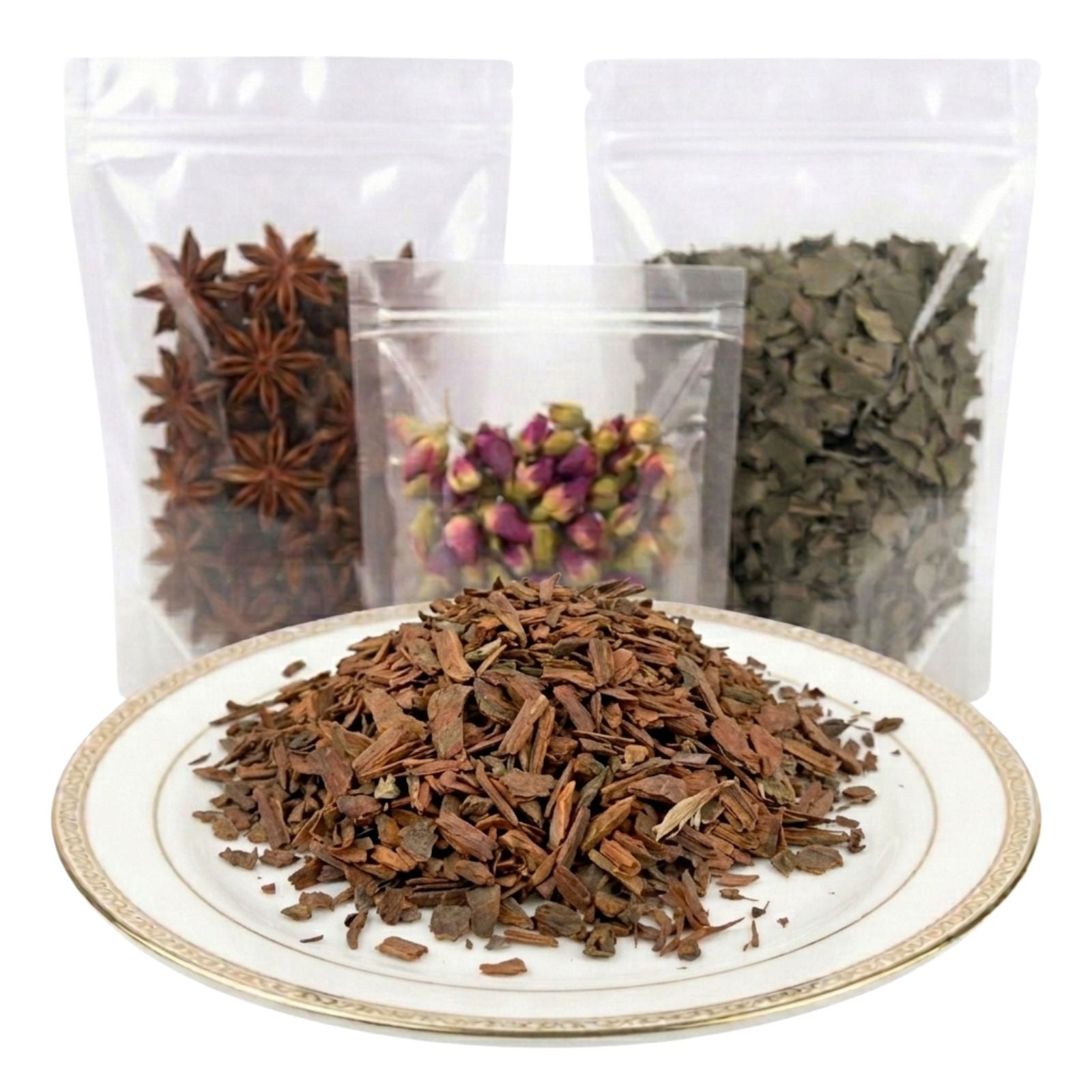 cinchona bark cut and sifted dried herbal ingredient bitter woody botanical