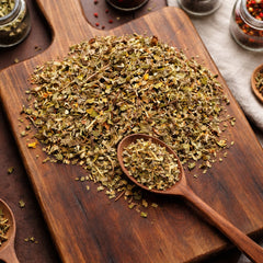 Brittle green cut and sifted Damiana leaves with a spicy aromatic profile for botanical infusions - Canadavitalife.