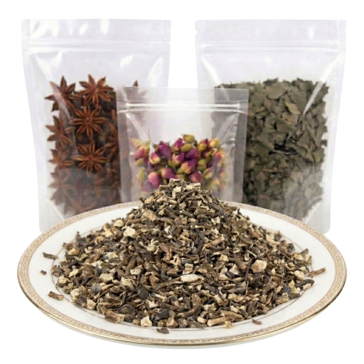 dandelion root cut and sifted dried herbal tea ingredient earthy botanical