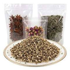 fo ti root cut and sifted dried herbal botanical ingredient earthy texture