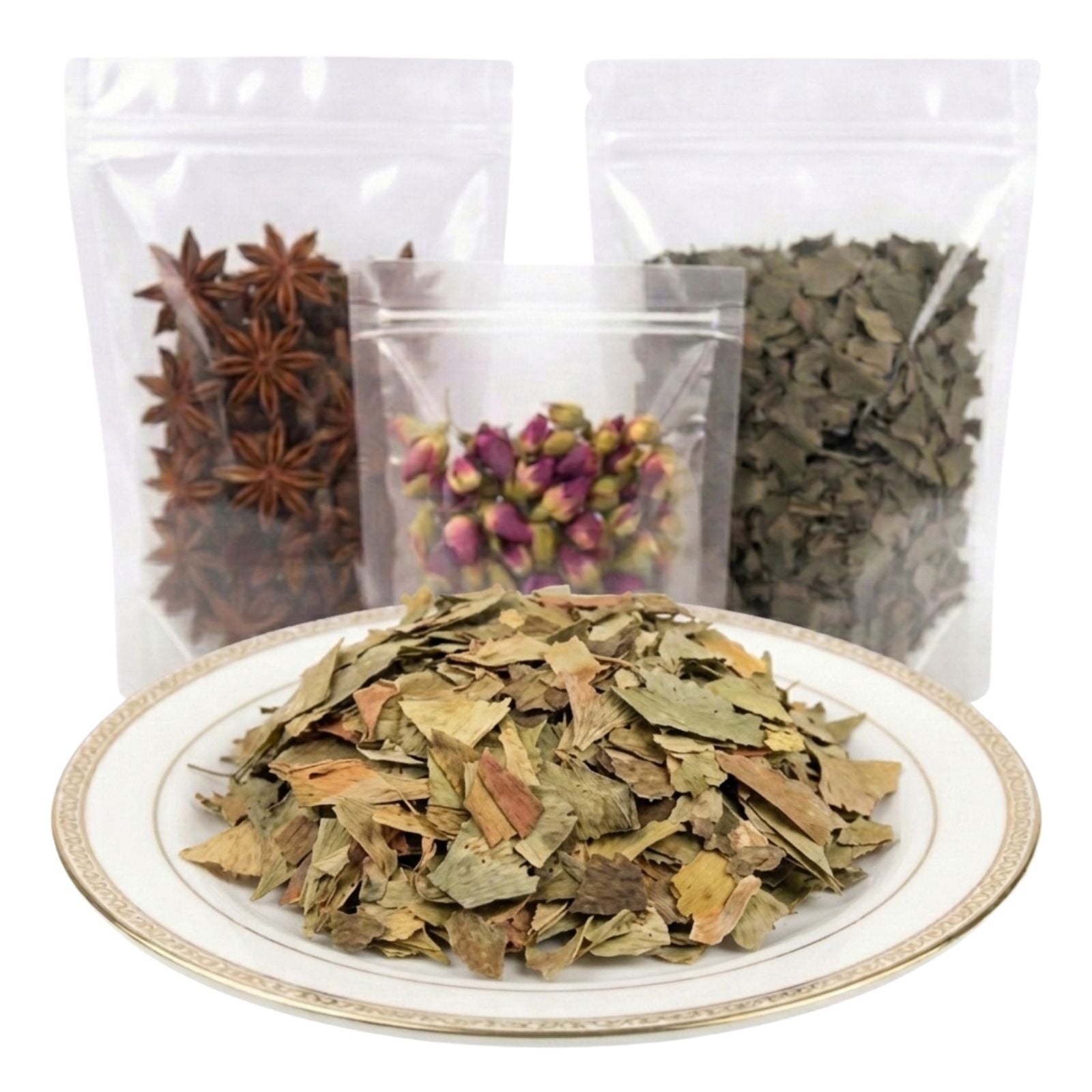 ginkgo leaves whole dried herbal tea ingredient mild earthy botanical