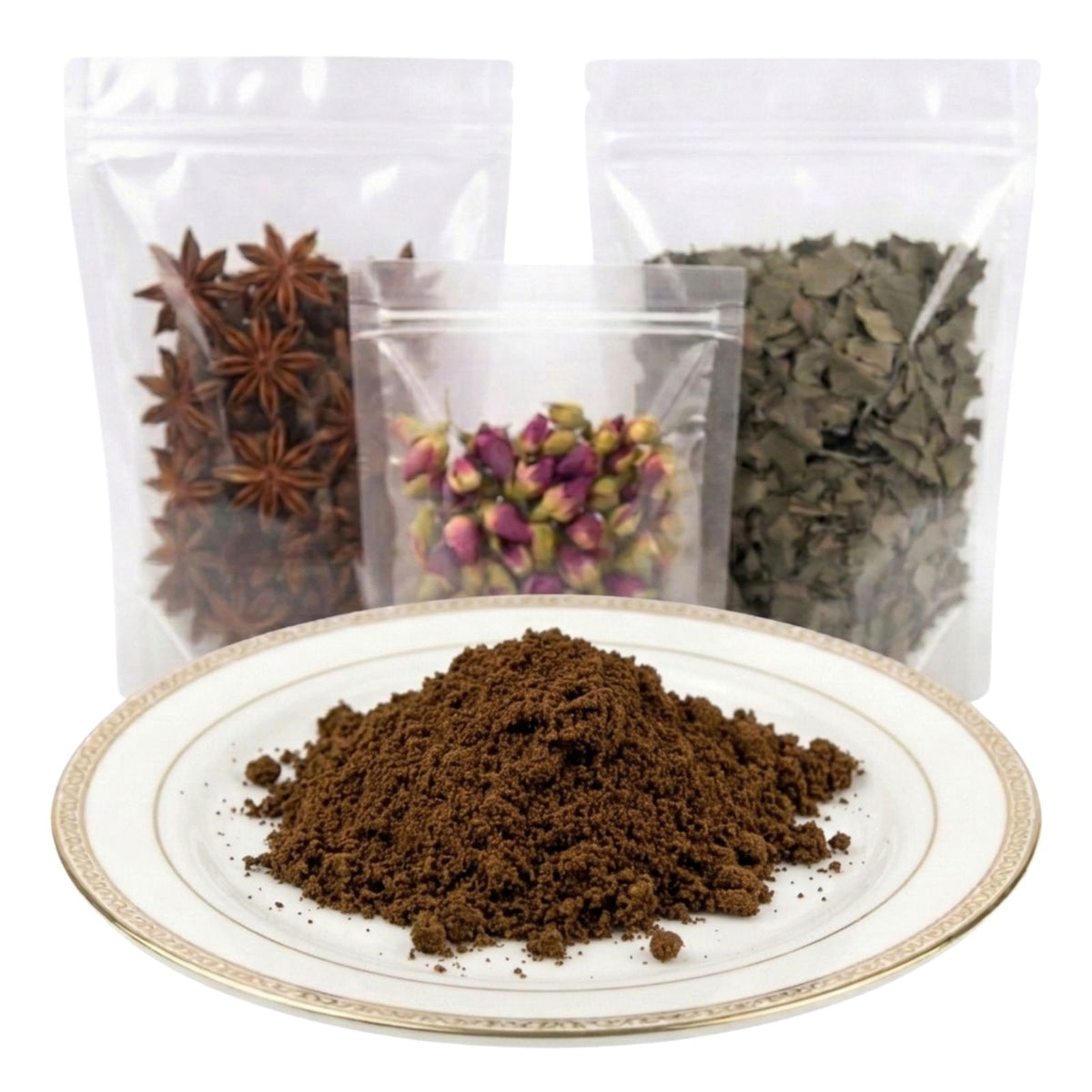 shilajit powder fine ground mineral substance dark earthy texture